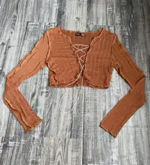 burnt orange tie top