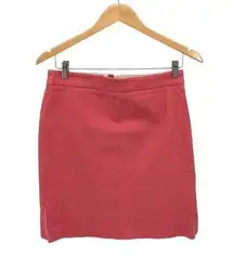 Kenar Womens Back Zip Side Slit Flat Front Stretch Pencil Skirt Coral Size 8