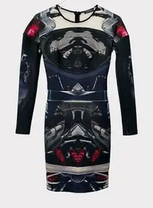 La‎ Pateau Space Art To Wear Long Sleeve Bodycon Scuba Dress Size XS