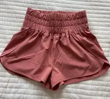 dark pink high rise shorts 