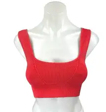Free People Red Sleeveless Yoga Workout Tank Cropped Athletic Sports Bra Top S