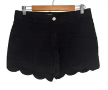 Crown & Ivy‎ Petite Shelby Black Scalloped Hem Shorts Size 8P