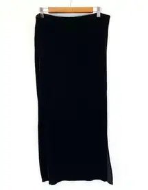 My Michelle Vintage  Womens L Velour Skirt Side Slits Black Holiday Dressy Y2K