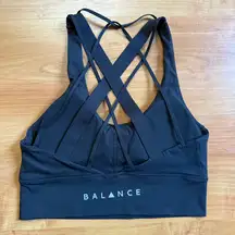 Balance Athletica/Vitality Aura Strappy Sports Bra in Midnight Black Size Medium