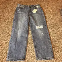 EVIDNT LA Distressed Jeans High Rise‎ Straight Leg Denim Size 28
