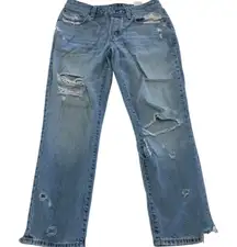 Abercrombie & Fitch Jeans Womens 26 Blue Ames Low Rise Slim Boyfriend Distressed
