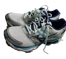 Mizuno Womens Wave Creation 14 Running Shoes W7.5 White/Blue