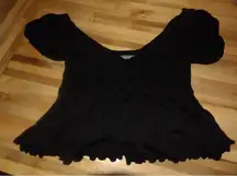 Urban Outfitters cropped black blouse S