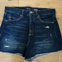 NEW OLD NAVY Higher High-Waisted Button-Fly Cut-Off Jean Shorts 3” inseam $35
