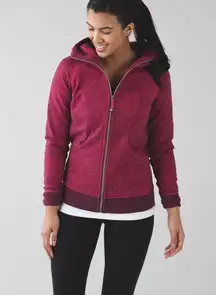 LULULEMON Scuba Full Zip Fleece Hoodie III Rio Mist Boom Juice Red Grape Sz 4