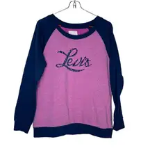 Levi's Women's‎ Sweatshirt Boxy Fit Crew Neck Logo Long Sleeve Pullover Small