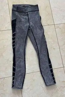 Lululemon Like New Black White patterned mesh leggings Sz 2