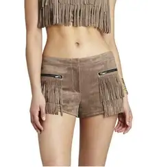 💕BCBGMAXAZRIA💕 Western Faux Suede Fringe Shorts