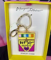 Betsey Johnson Crayon Box Bag Charm Keychain