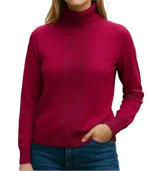 Tommy Hilfiger Magenta Turtleneck Long Sleeve Button Cuff Sweater Size Large