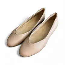 Naturalizer Vivienne Flat Crème Brulee Leather Size 9 1/2 Ballet Flats Neutral