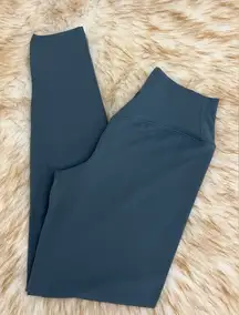 Buffbunny Collection Crossover Leggings Large Teal Blue V-Back Buttery Soft