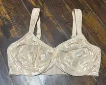 Wacoal retro chic nude semi sheer thick strap lacy sexy 34D bra