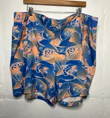 Columbia PFG Womens Size 2X Shorts Blue Orange Floral Fish