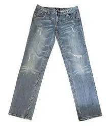 Allen B. By Allen Schwartz Distressed Low Rise Straight Leg Jeans - Size 8  ***I