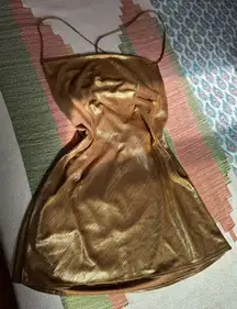 Anthropologie Gold Dress