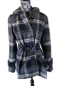 Apt 9 Plaid Peacoat Winter Ski Snow Heavyweight Size Medium