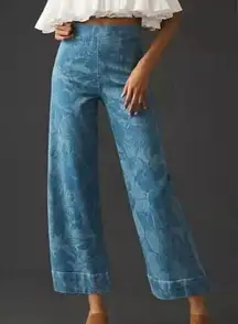 Anthropologie Pilcro The Skipper Side-Zip Cropped Floral Jeans