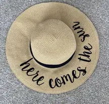 CC Here Comes the Sun Wide Brim Floppy Sun Straw Tan Vacation Hat