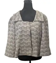 Hilton Hollis Chevron Cropped Jacket Capelet Designer Retro Mod Italian Fabric L