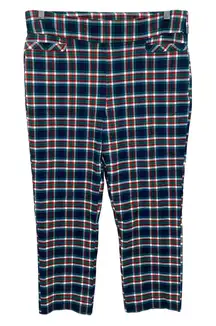 Kim Rogers Plaid Pants Womens 14P Pull On Straight Preppy Stretch Office Casual