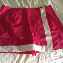 Hot Pink White Mini Crossover Skort Shorts