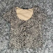 Brandy Melville Leopard Print Button up t shirt size small