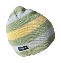 Unisex Green Yellow Beanie Cotton Stretch With Logo Winter Cozy