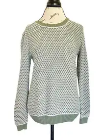 Appleseed's Womens Sweater Size Small Green Knit Ribbed Crew Neck Long Sleeve