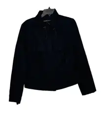 Chaus Sport Full Zip‎ Jacket Size Large Black Tiered Womens 100% Cotton