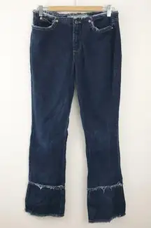 Vintage Y2K 90s Guess No Waistband waist bootcut 100% cotton frayed jeans 30