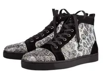 Christian Louboutin Louis Strass Crystal Leopard High Top Sneaker Womens size 39