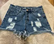 Cotton On The Slouchy Short Womens Denim Shorts Size 2 Distressed‎