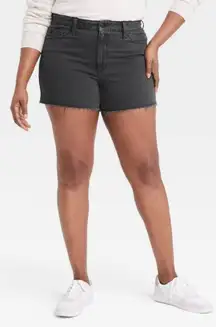 NWT Gray Black Vintage Midi Denim Shorts Plus Size 24W New