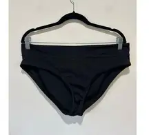 Nike black bikini swim bottom size XL full coverage logo on back wide waistband