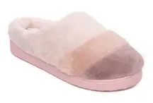 Cuddl Duds Women's Colorblock Faux Fur Clog Slipper in Pink, Size M(7-8)​