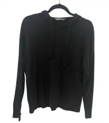 Women's Rib Trim Luxe Cashmere Blend Knit Hoodie M Members Mark Soft Lightweight