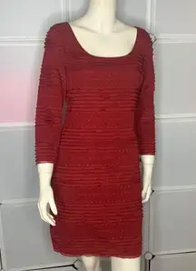 Max Studio 3/4 Sleeve BodyCon Ruffle Dress Size Medium