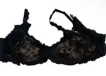 SKIMS  42 A onyx stretch lace underwire scoop bra