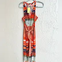 Ramy Brook Ella midi sleeveless dress geo pattern medium