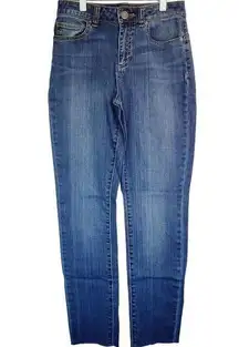 Victoria's Secret Womens Size 4 Blue High-Rise Cropped Jeans Angel Wings