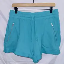 Bandier X Sincerely Jules Blue High Waisted Cotton Sweat Shorts size large