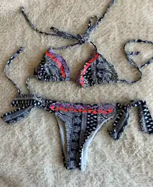 Roxy Bikini Set Navy Floral