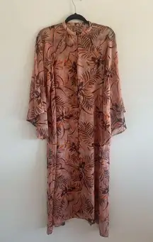 Oliviaceous S Pink Floral Maxi Swimsuit Cover