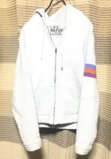 Free City Zip-Up Hoodie with Striped Sleeve - S